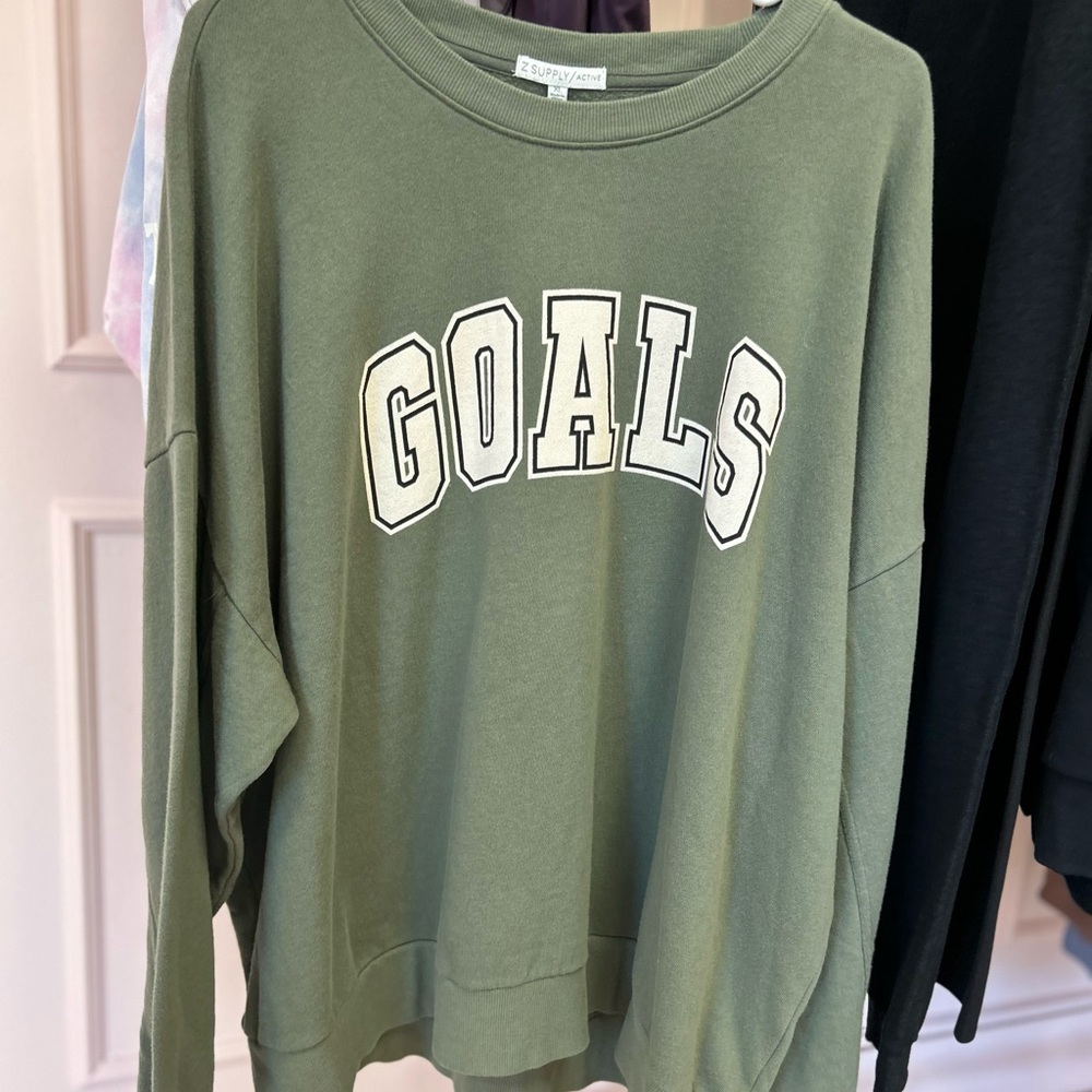 Z Supply Active Oversized 'GOALS' Sweatshirt
